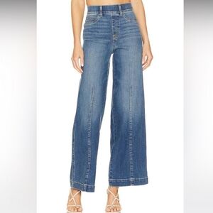 Spanx Seamed Front Wide Leg Jeans Size Large Vintage Indigo 20407R